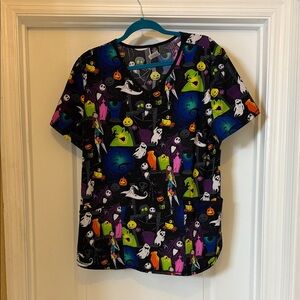 Nightmare Before Christmas Large Scrub Top